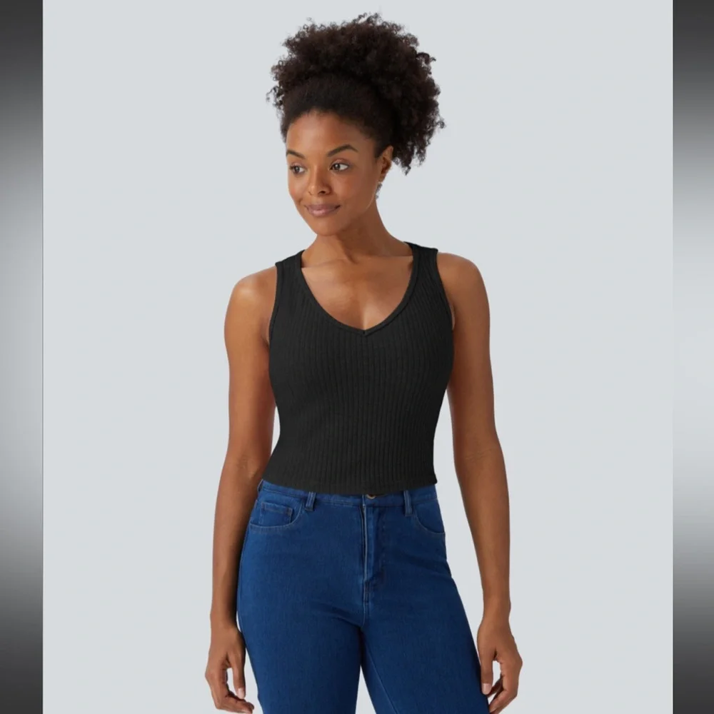 Ribbed Knit High Neck Long Sleeve Cut Out 2-Piece Casual Sweater - Picture 4 of 5